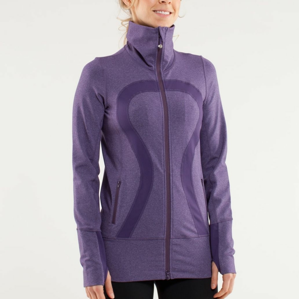 Lululemon in stride Heathered Concord grape zip up
